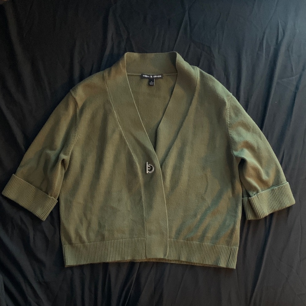 Cable & Gauge Olive Green Cardigan